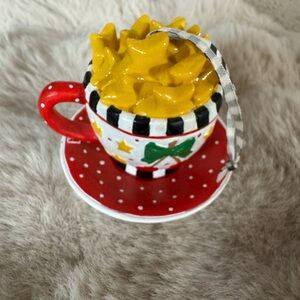 Mary Engelbreit Tea Cup Full of Stars Christmas Ornament
